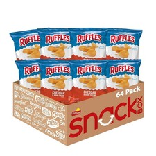 Ruffles Cheddar  Sour Cream Flavored Potato Chips, 1.5 Ounce Pack of 64 
