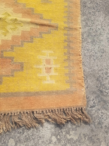 Distressed Fine Vintage Traditional Hand Made Oriental Wool Kilim 153x82cm