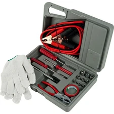 30 Piece Roadside Emergency Auto and Tool Kit - Always Be Prepared