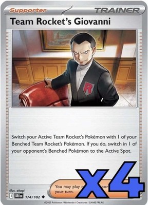 [4x Playset] Team Rocket's Giovanni 174/182 SV10: Destined Rivals (DRI) Pokemon