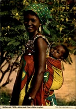 Mother and Child Africa vintage postcard k215