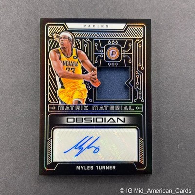 2021-22 Obsidian #MMA-MYT Myles Turner Matrix Material Patch Auto /75