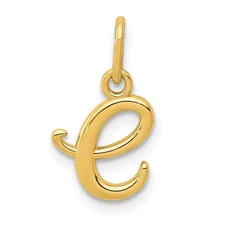 14k Yellow Gold Letter E Initial Charm Pendant Perfect Gift for Her