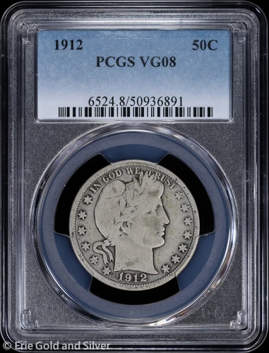 1912 50C Barber Half Dollar PCGS VG 08
