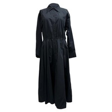 Tory Burch Elenor Long Sleeve Midi Shirt Dress In Cotton Women Black Size 14