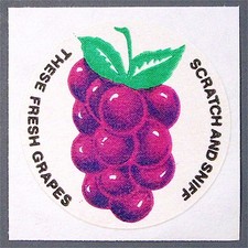 Vintage 3M Matte Scratch and Sniff Sticker FRESH GRAPES