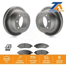 Rear Coat Brake Rotors Ceramic Pad Kit For 2005-2007 Ford F-350 Super Duty F-250