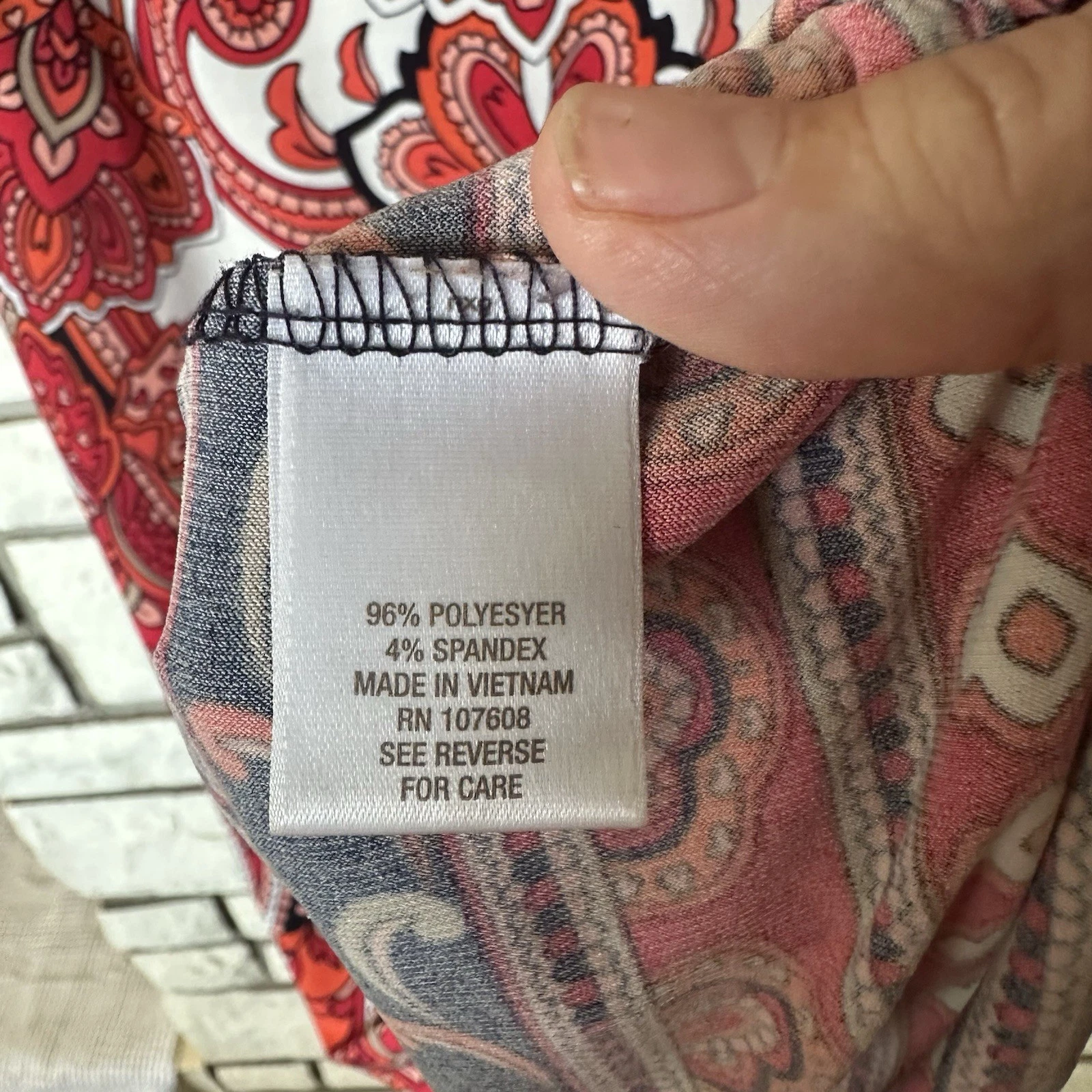 VETEMENTS Abito donna firmato Camryn taglia 6 rosso paisley tubino orlo a contrasto