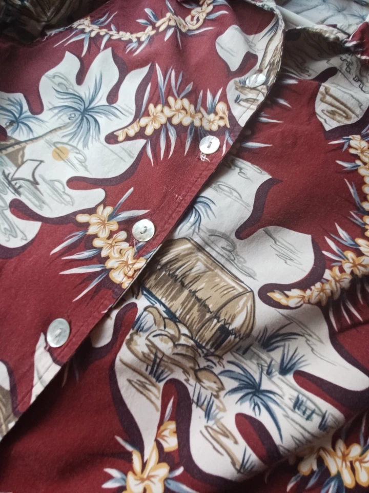 Camisa hawaiana vintage años 90 Miken Clothing Co para hombre talla M Foto 4 de 4