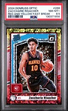 2024 Donruss Optic Zaccharie Risacher Red Yellow Fast Break RC 5/7 PSA 8.5