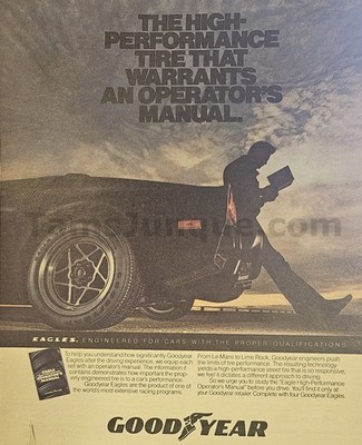 1985 Goodyear Rubber Tire Co Eagles Great Old PRINT AD Decor Idea! (4454)