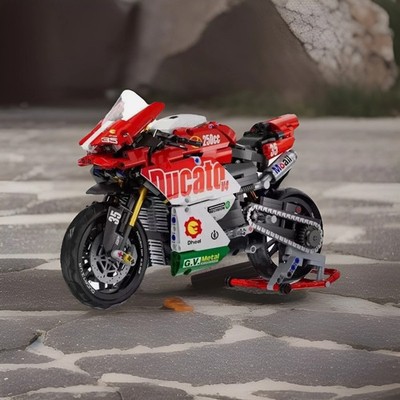 Neu Technic Serie Motorrad V4 Bausteine Set Super Motorrad Modellbausatz