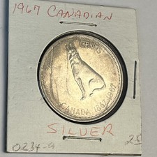 1967 - Canada - 50 cent coin - Silver Canadian Half Dollar Wolf