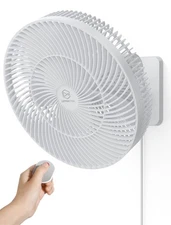 12" Wall-Mounted Oscillating Fan with Remote - 4 Quiet Speeds, 90° Rotation, ...