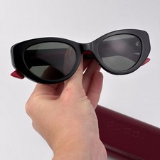 Gucci Women Sunglasses Black Grey Cat Eye GG1862S 001 NEW AUTHENTIC