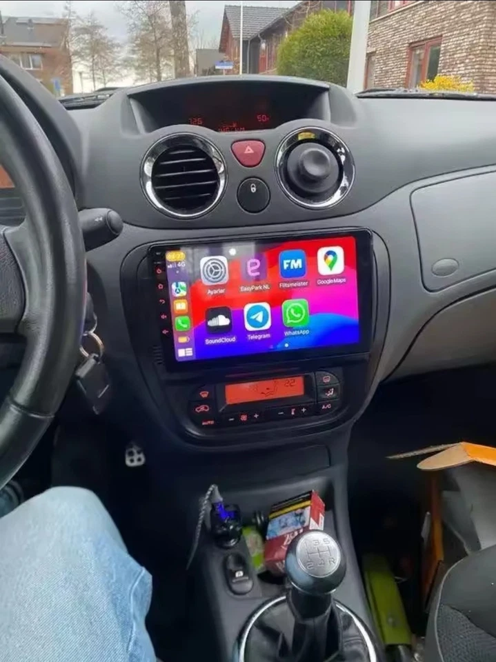Radio Carplay Per Citroen C2 C3 2001-2010 Android Bluetooth Navi RDS 32 GB - Immagine 4 di 4