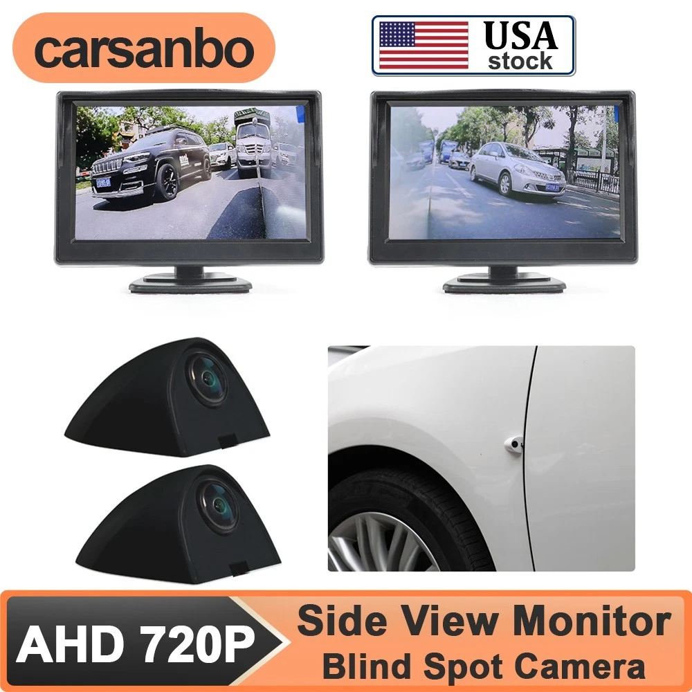 5inch Car Digital Side View Mirror Monitor Blind Spot Camera System 2CH AHD 720P