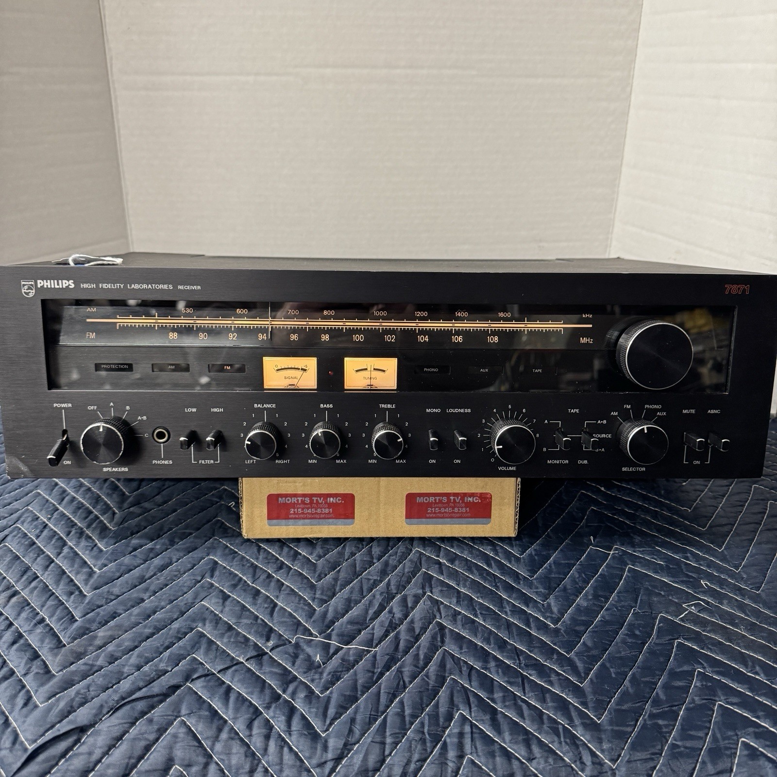 PHILIPS AH7871 VINTAGE AM/FM STEREO RECEIVER - SERVICED - CLEANED - TESTED
