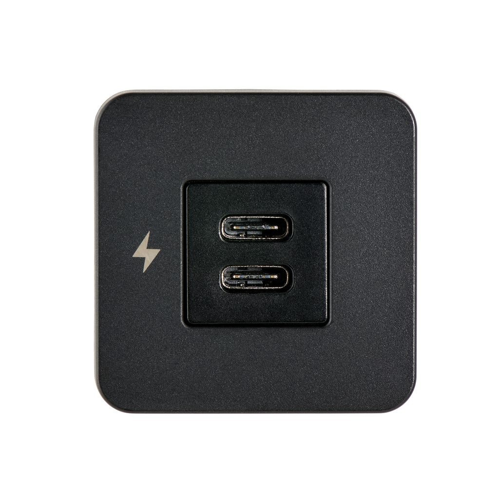 Scanstrut TILE USB-A  USB-C  interior charging socket 12/24v Black SC-TILE-20