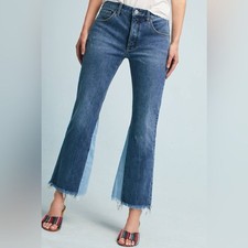 Anthropologie Pilcro  Letter Press Two Tone High Rise Flare Leg Jeans Size 29