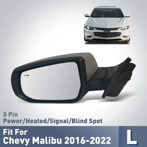 Side view Mirror For 2016-2022 Malibu W/Heated & Signal Light Left Driver(8 Pin)