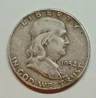 1952-D Franklin Half Dollar 90% Silver Circulated Coin 50C