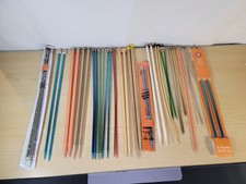 Lot of 30 Vintage Knitting Needles Mixed Sizes Brands Metal, Plastic, Wood