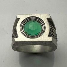 MJG STERLING SILVER GREEN LANTERN RING. 10mm ...