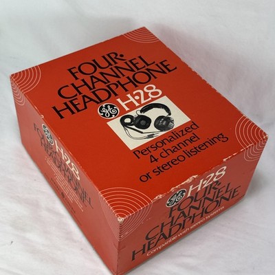 Vtg GE General Electric H-28 4 Channel Stereo Headphones Box Only Empty Box READ