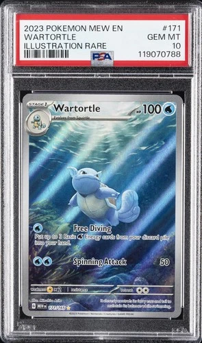 2023 POKEMON MEW EN-151 ILLUSTRATION RARE #171 WARTORTLE PSA 10