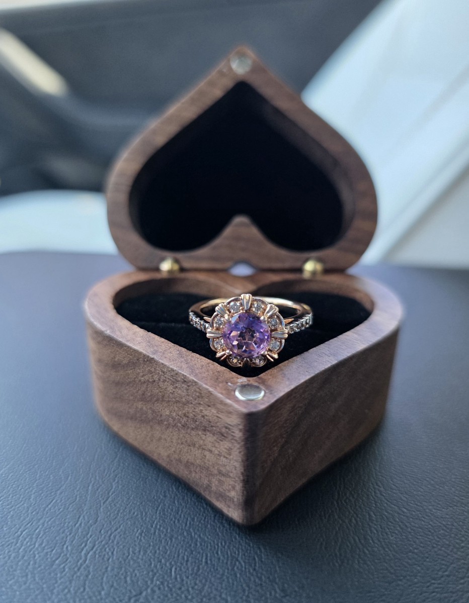 指輪・リング grape LE VIAN Grape 🍇 Amethyst & Diamond Flower Ring in 14k Strawberry