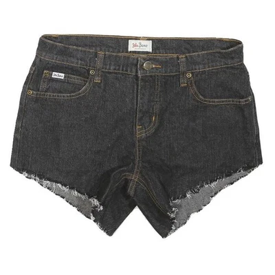 Shorts En Jean Noir En Coton Mélangé Pour Femmes M W30 À Ourlet Effiloché - Photo 1/4