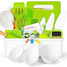37PCS Kids Cooking Sets Real, Kids Cooking and Baking Gift Set with Storage C...