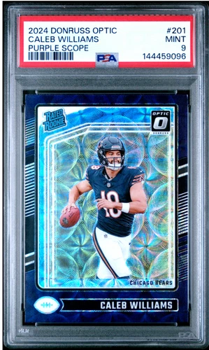 024 Donruss Optic Caleb Williams Purple Scope Rated Rookie #201 PSA 9