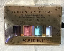 INC. REDIBLE FORTUNE OVER FAME MINI ROLLERBALL LIPGLOSS SET NIB