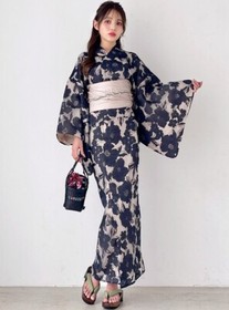 GRAIL Yukata Set 2Way Separate Floral Japanese Summer Dress Kimono One Size