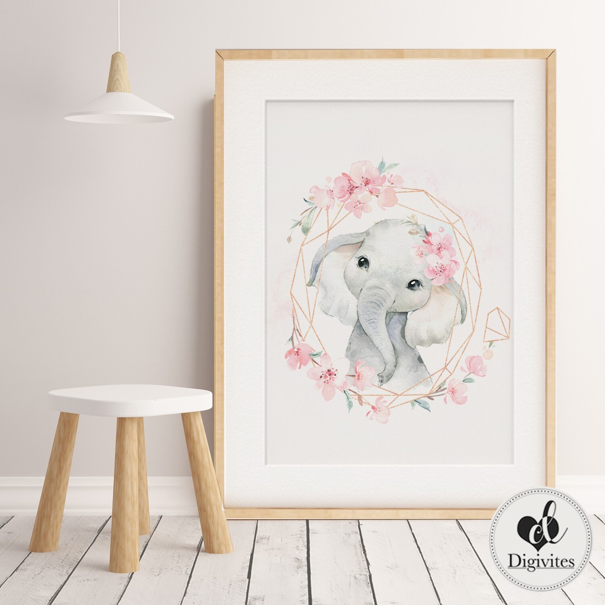 Baby Girl Baby Elephant Prints For Nursery Baby, Girl Nursery Prints