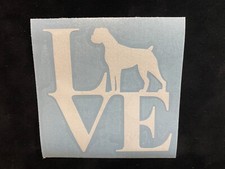 Boxer Love 3.5" Dog Silhouett Vinyl Transfer Sticker Decal Car Window