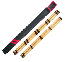 Escrima Sticks Pair 26" 28" Rattan Kali Arnis Ring Burnt Martial Arts, Add Case