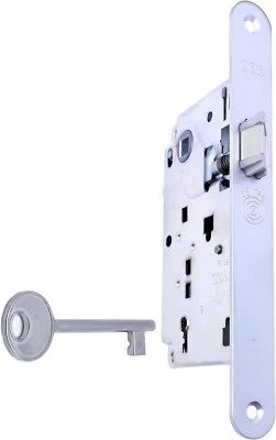 Serratura AGB serie "Centro" tipo Patent - solo scrocco - bordo tondo cromosat