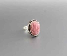 Amazing Pink Rhodochrosite Gemstone 925 Sterling Silver Handmade Ring All Size