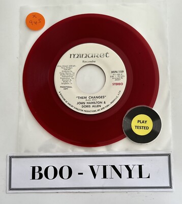 John Hamilton & Doris Allen ~ Them changes 7  Promo Red Vinyl Soul Funk EX