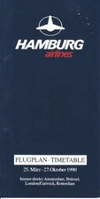 Hamburg Airlines timetable 1990/03/25