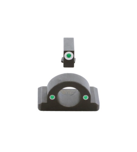AmeriGlo GL126 Ghost Ring Sight Set For Glock, Green Tritium White Outline Front Sight Green Tritium Rear Sight AmeriGlo GL126 Ghost Ring Sight Set For Glock, Green Tritium White Outline Front Sight Green Tritium Rear Sight