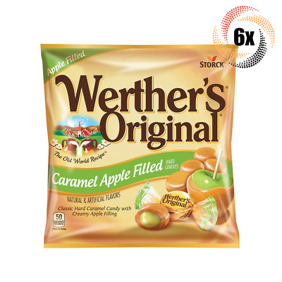 6x Bags Werther's Original Caramel Apple Filled Creamy Hard Candies 2.65oz