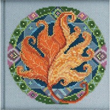 Autumn Harvest Cross Stitch Kit - Vibrant Fall Manda Design for Creative Crafter
