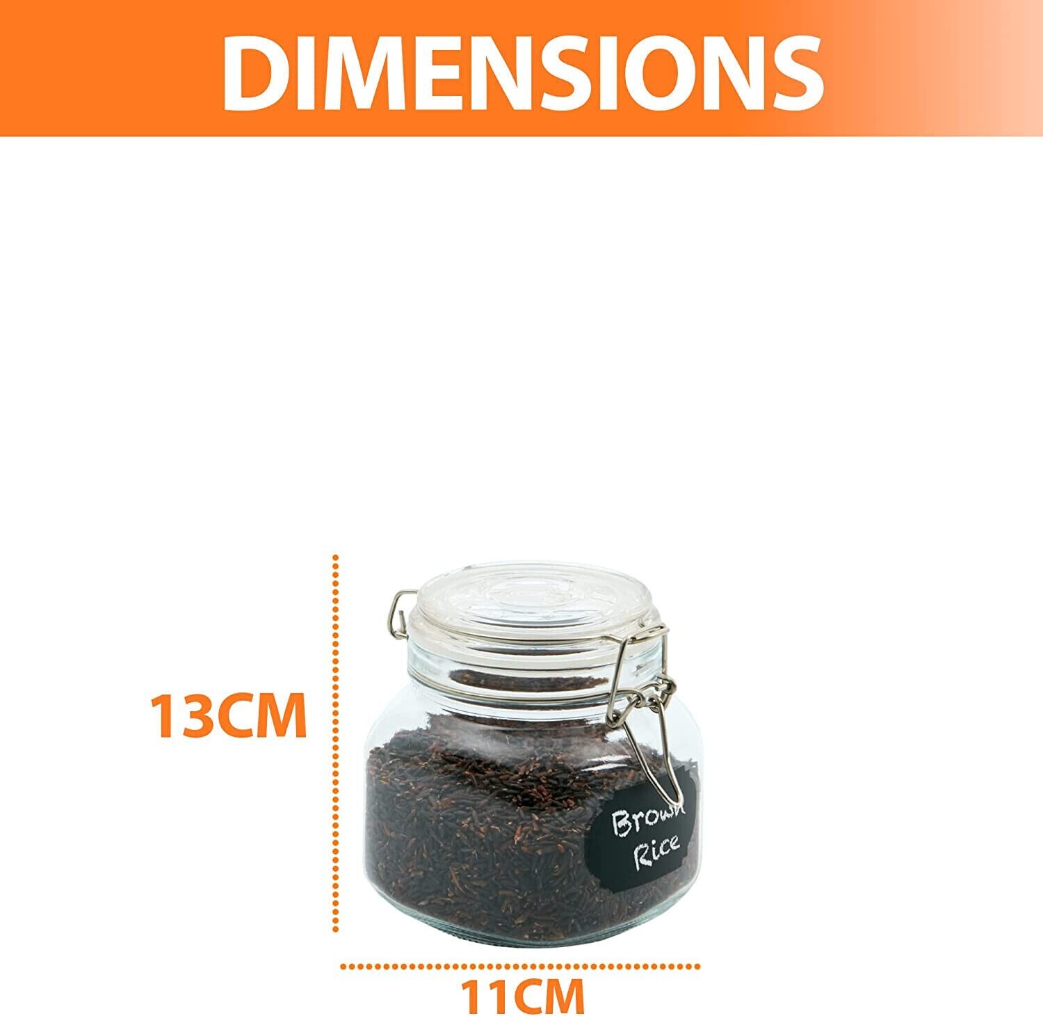 5 x CLIP TOP GLASS STORAGE JARS AIRTIGHT VINTAGE KITCHEN CONTAINERS