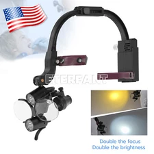 ETERFANT Dental 3.5X Surgical Headband Binocular Loupes+5W LED Head Light 2Leds
