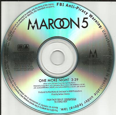 MAROON 5 One More Night ULTRA RARE TST PRESS PROMO Radio DJ CD single MINT USA