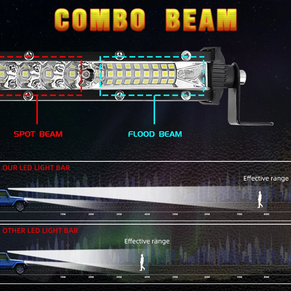 Par de parachoques delgado de 32"" para Ford F250 F350 F450 + control remoto FIT 11-16 Foto 4 de 4
